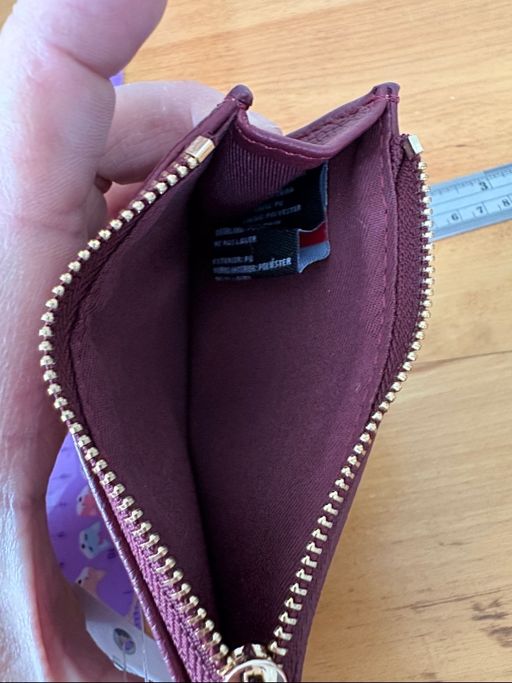Ophelia Roe Burgundy faux leather Card Wallet coin purse ID wallet Compact - Picture 5 of 7